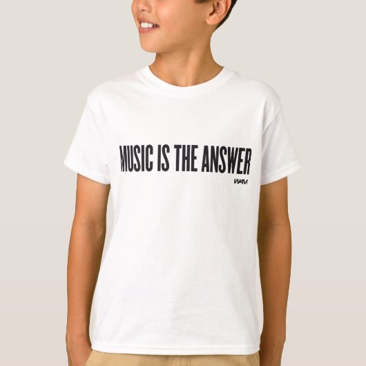 Muziek is het antwoord t-shirt (Voorkant)