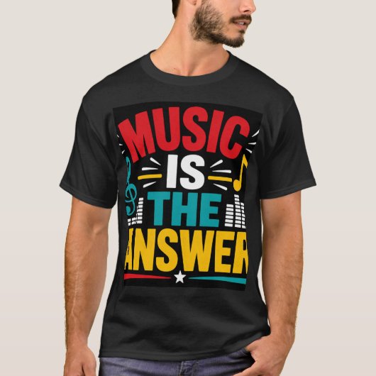 Muziek Is Het Antwoord T-shirt (Voorkant)