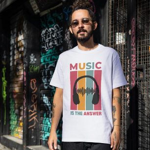 "Muziek is het antwoord" T-shirt - Gezellige muzik