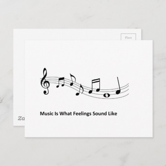Muziek is het gevoel dat het geluid briefkaart (Voorkant / Achterkant)