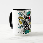 Muziek is het leven dat ons hart heeft geslagen mok (Voorkant links)