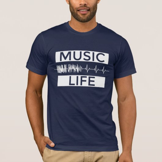 Muziek is het leven donker t-shirt (Voorkant)