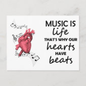 Muziek is het leven, het Afdrukken van het hart, h Briefkaart (Voorkant)