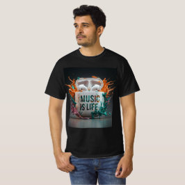 Muziek is het leven - kleurrijke Air Pods T-shirt