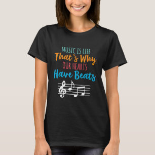 Muziek is het leven Onze harten hebben verslaat Pi T-shirt