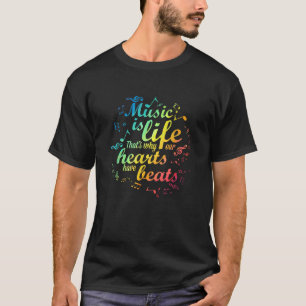 Muziek is het leven T - shirts Hearts Have Beats M
