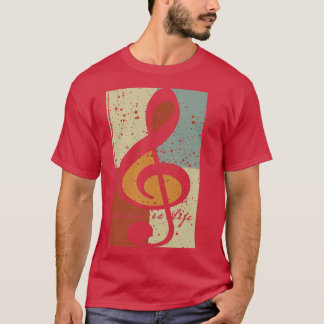 Muziek is het leven Treble Clef T-shirt
