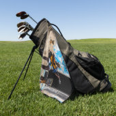 Muziek is het medicijn van de geest golfhanddoek (Groen)