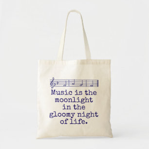Muziek is het moonlight - Music Quote Tote Bag