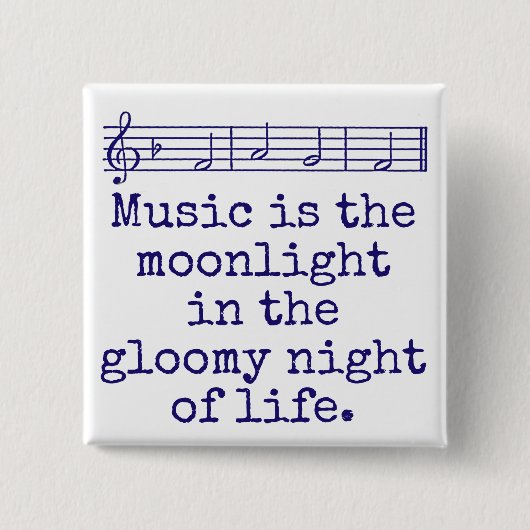 Muziek is het moonlight - Music Quote Vierkante Button 5,1 Cm (Voorkant)