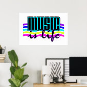 Muziek is het poster Life (Thuiskantoor)