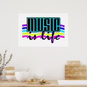 Muziek is het poster Life (Keuken)