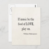 Muziek is het voedsel van de Liefde Shakespeare Qu Briefkaart (Voorkant / Achterkant)