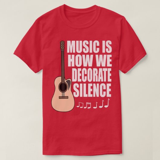 Muziek is hoe we geluiddemping van akoestische git t-shirt (Design voorkant)