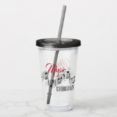 Muziek is iets moois acryl drinkbeker (Achterkant)