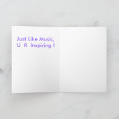 Muziek is inspirerend - Wenskaart Kaart (Binnen)