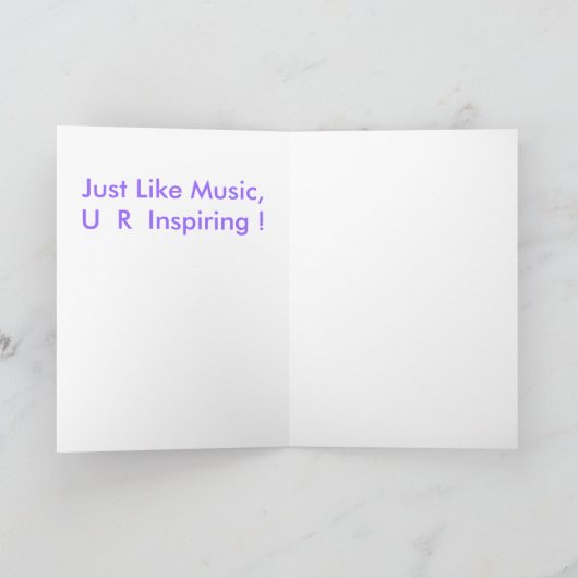 Muziek is inspirerend - Wenskaart Kaart (Binnen)