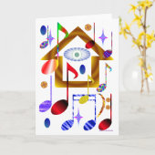 Muziek is inspirerend - Wenskaart Kaart (Gele Bloem)