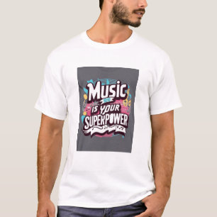 Muziek is je superkracht optie 3 t-shirt