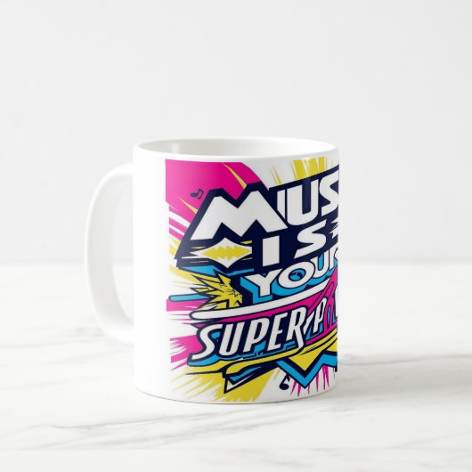 Muziek is je Superpower 2 Koffiemok (Voorkant links)