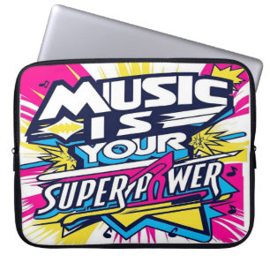 Muziek is je Superpower 2 Laptop Sleeve