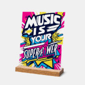 Muziek is je Superpower Acryl Bord (Hoek)