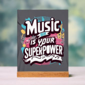 Muziek is je Superpower Acryl Bord (Neutraal)