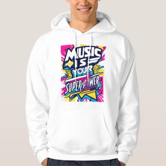 Muziek is je Superpower Hoodie (Voorkant)
