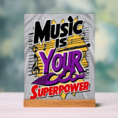 Muziek is je Superpower optie 3 Acryl Bord (Neutraal)