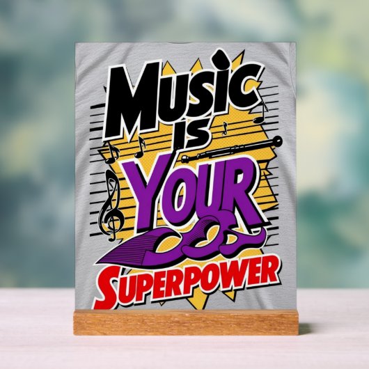 Muziek is je Superpower optie 3 Acryl Bord (Neutraal)
