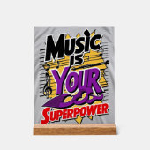Muziek is je Superpower optie 3 Acryl Bord (Voorkant)