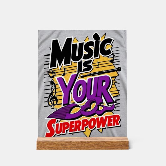 Muziek is je Superpower optie 3 Acryl Bord (Voorkant)