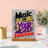 Muziek is je Superpower optie 3 Acryl Bord (Huwelijk)