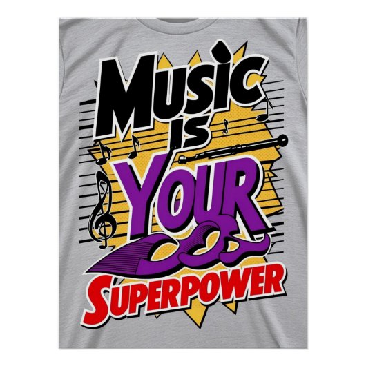 Muziek is je Superpower optie 3 Perfect Poster (Voorkant)