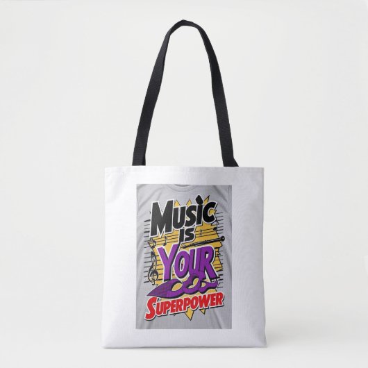 Muziek is je Superpower optie 3 Tote Bag (Voorkant)
