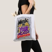 Muziek is je Superpower optie 3 Tote Bag (Dichtbij)