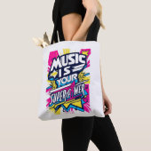 Muziek is je Superpower Tote Bag (Dichtbij)