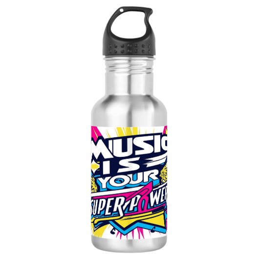 Muziek Is Jouw Superkracht 2 Waterfles (Voorkant)