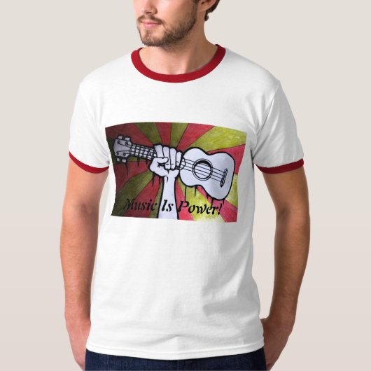 Muziek is kracht - mannen shirt (Voorkant)