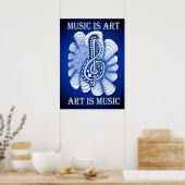 Muziek is kunst poster (Keuken)