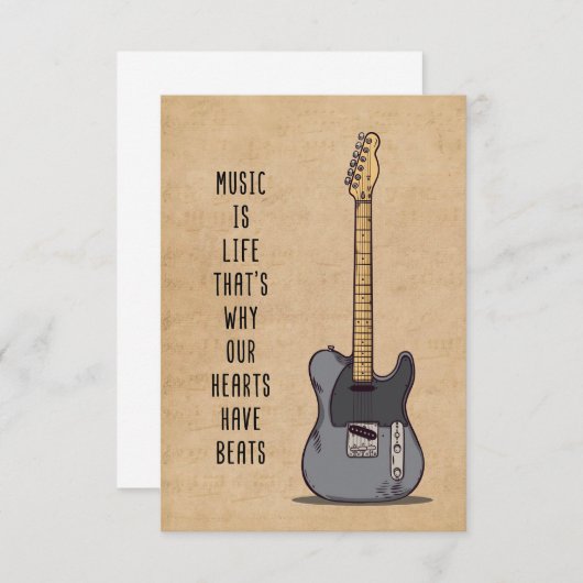 Muziek is leven bedankkaart (Voorkant / Achterkant)