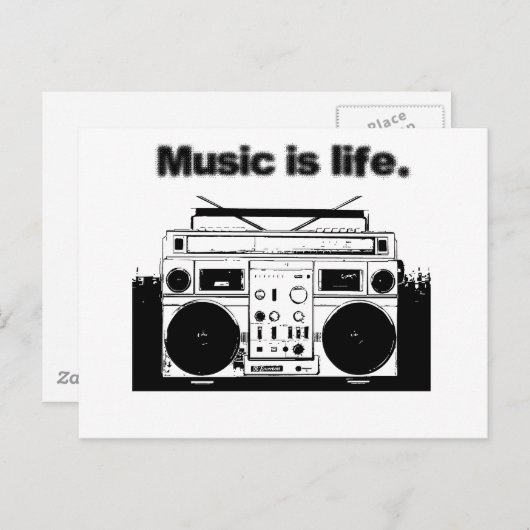 Muziek is leven briefkaart (Voorkant / Achterkant)