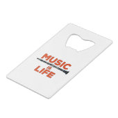 Muziek is leven creditkaart flessenopener (Achterkant Gekanteld)
