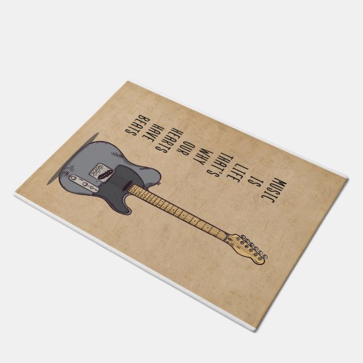 Muziek is leven deurmat (Schuin)