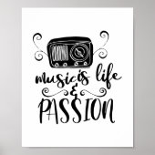 Muziek is leven en passie poster (Voorkant)