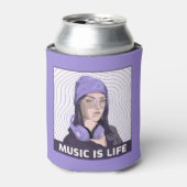 Muziek is leven Koelbox - Lavender Edition Blikjeskoeler (Blikje Voorkant)