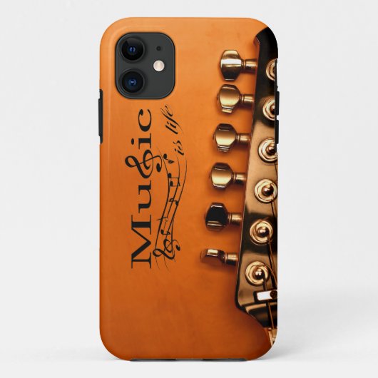 Muziek is leven met gitaarmachinekop Case-Mate iPhone case (Achterkant)
