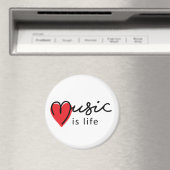 Muziek is leven. Muziek is mijn leven, met hartje. Magneet (Insitu (Vaatwasser))