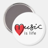 Muziek is leven. Muziek is mijn leven, met hartje. Magneet (Voorkant / Achterkant)