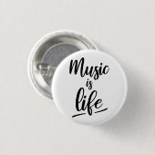 Muziek is leven ronde button 3,2 cm (Voorkant /achterkant)